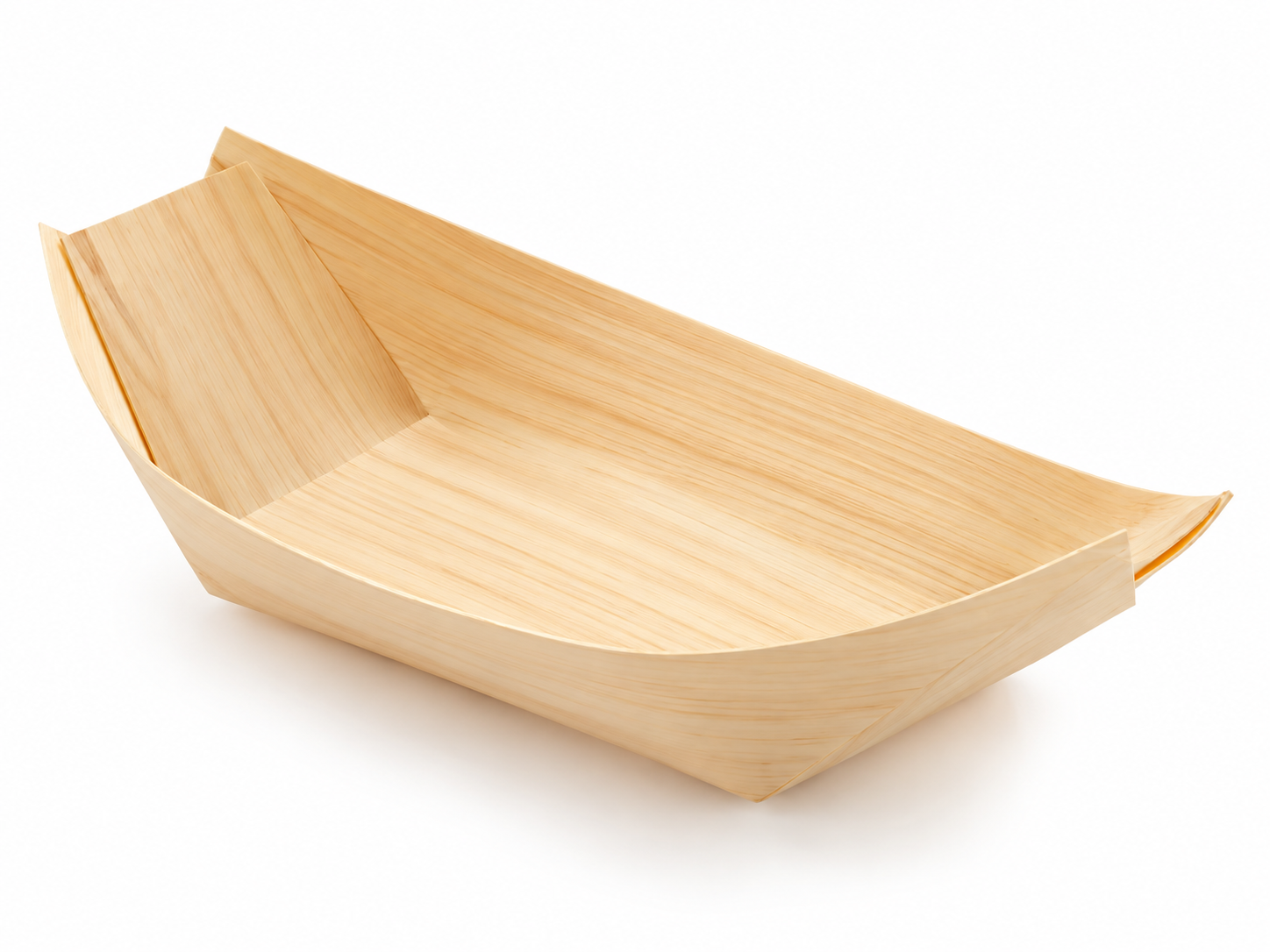 Eco Disposable Tableware wooden boat-shaped serving dish for cold appetizers and desserts