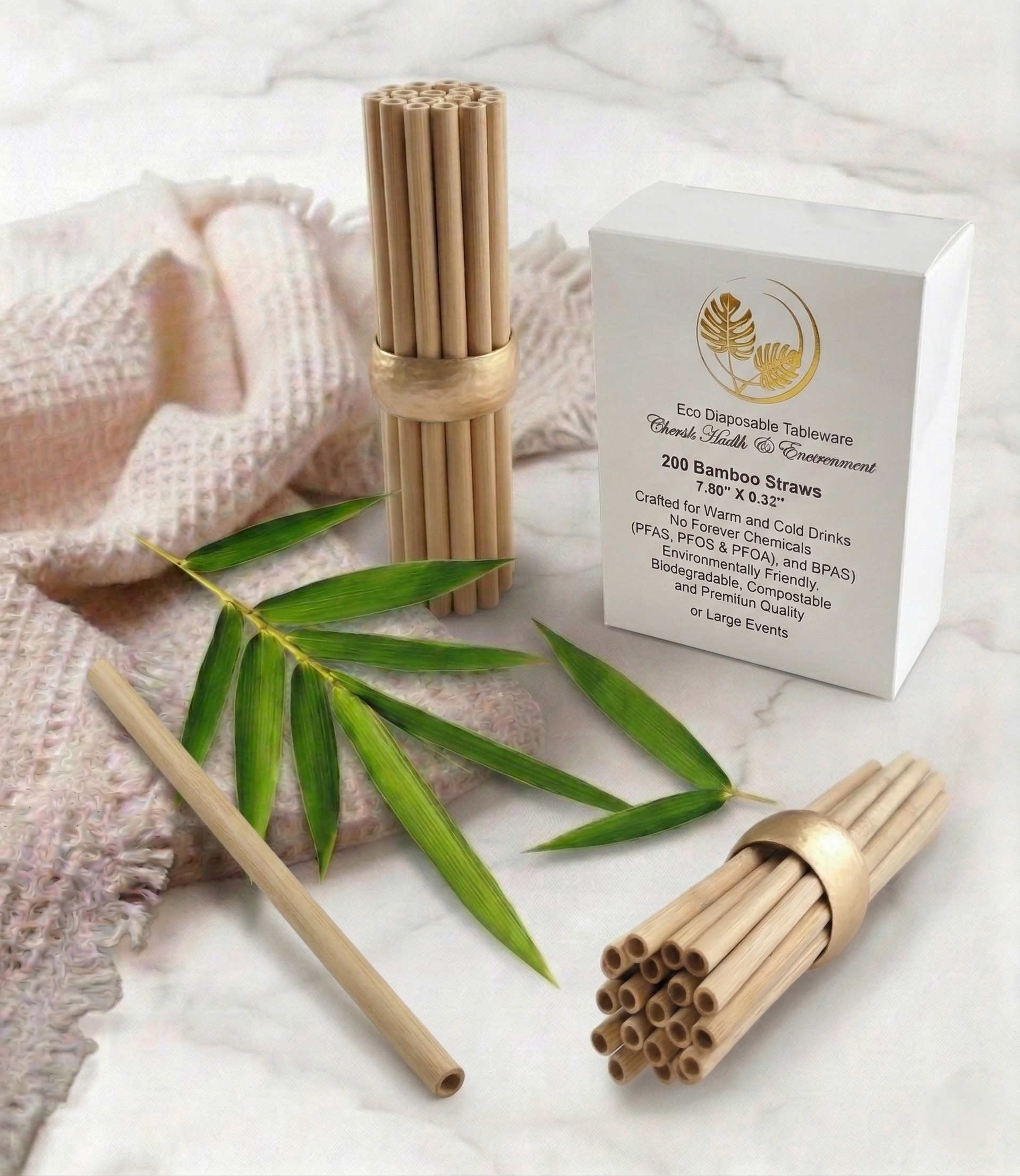 Natural Bamboo Straws | Case of 600 Pieces
