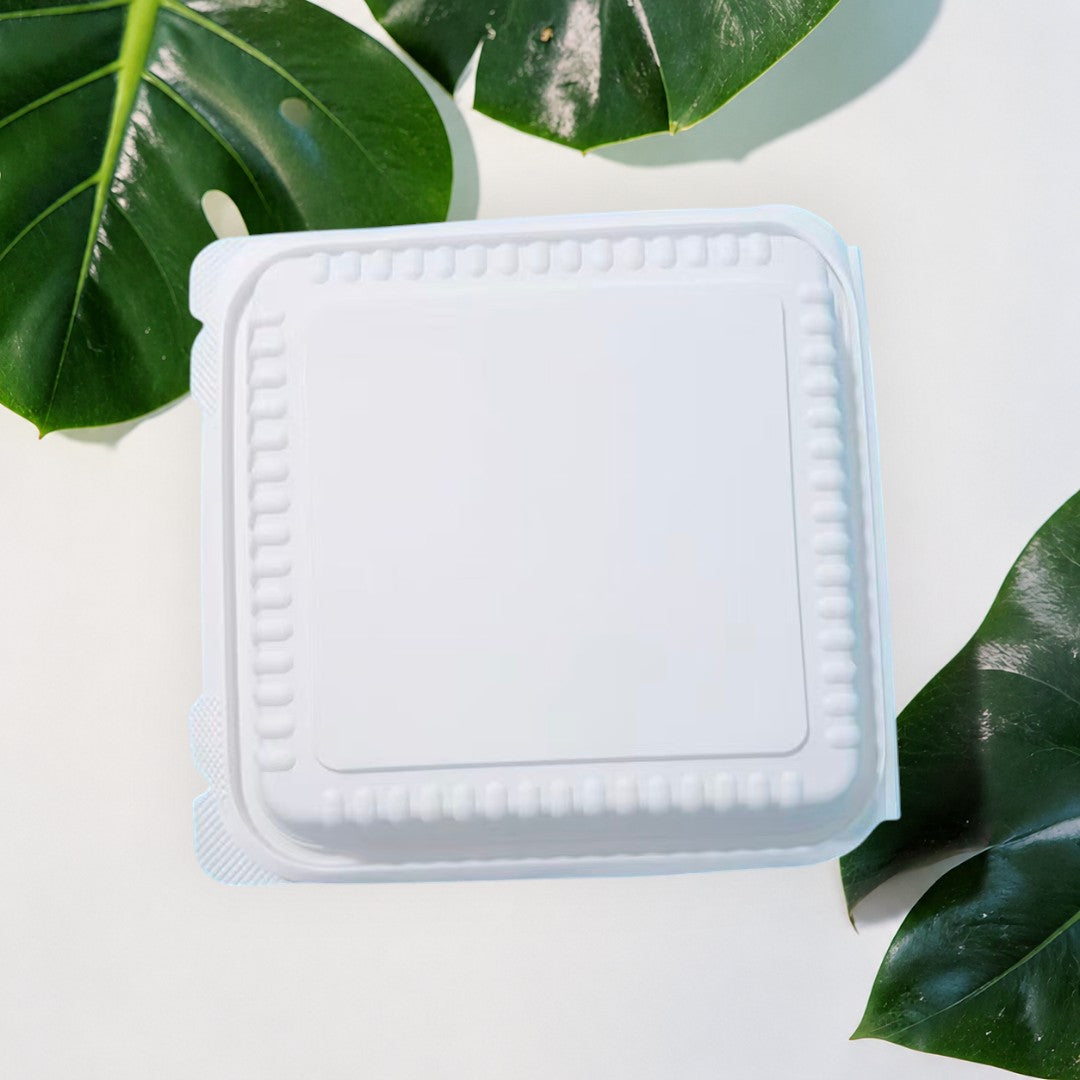 Corn Starch Takeout Containers | 9X9X3" | 1-Comp | Dual Tab