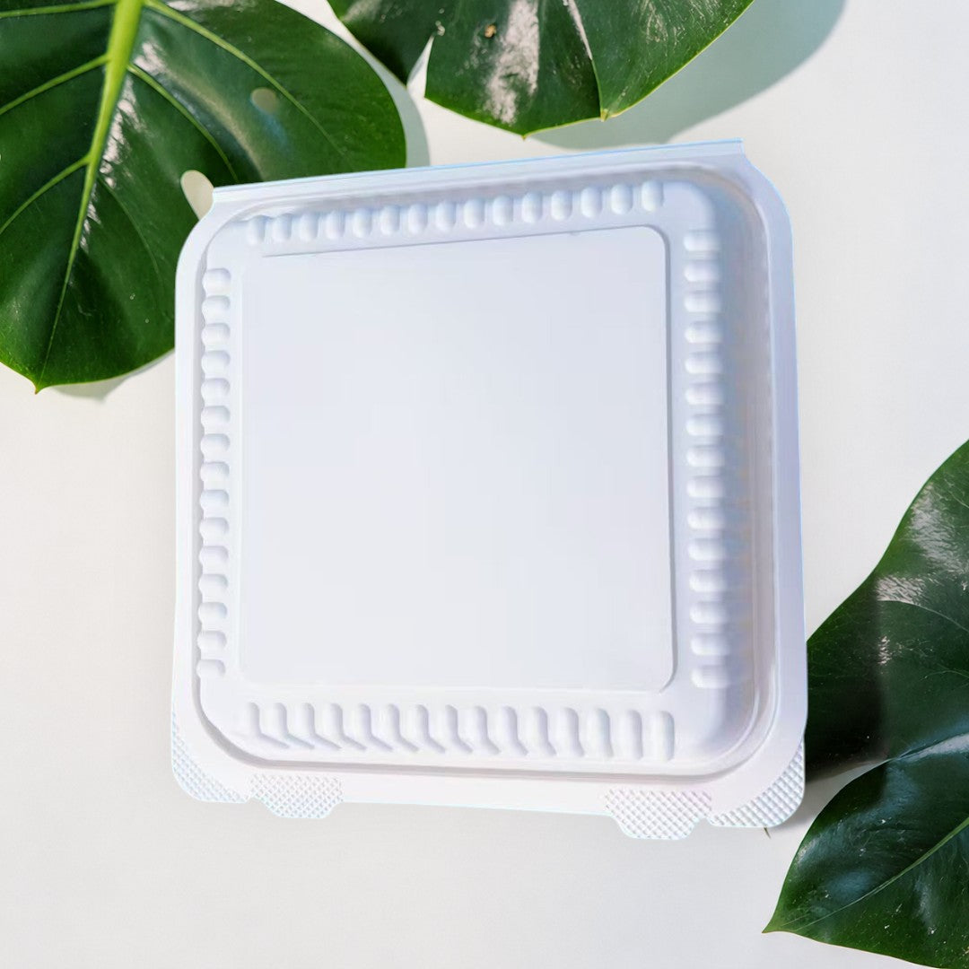 Corn Starch Takeout Containers | 9X9X3" | 3-Comp | Dual Tab