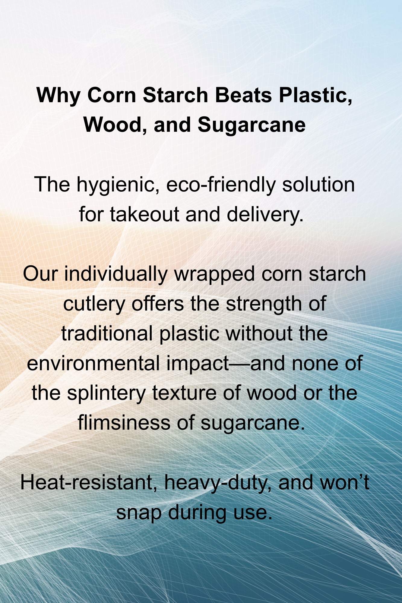 Corn Starch Cutlery Set | Individually Wrapped