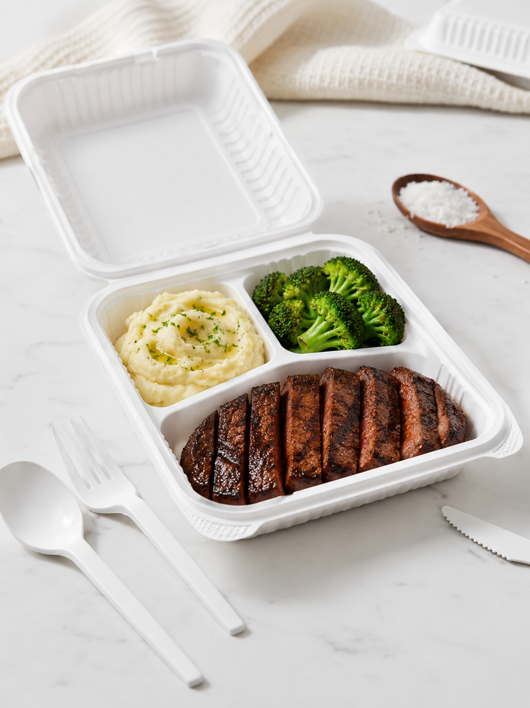 Corn Starch Food Takeout Containers | Case of 50 Pieces